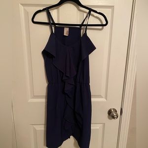 Francesca’s navy ruffle dress